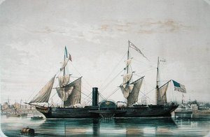 ال SS فرانكلين في حوض فلوريدا في لو هافر ، c.1851 بواسطة لويس لو بريتون